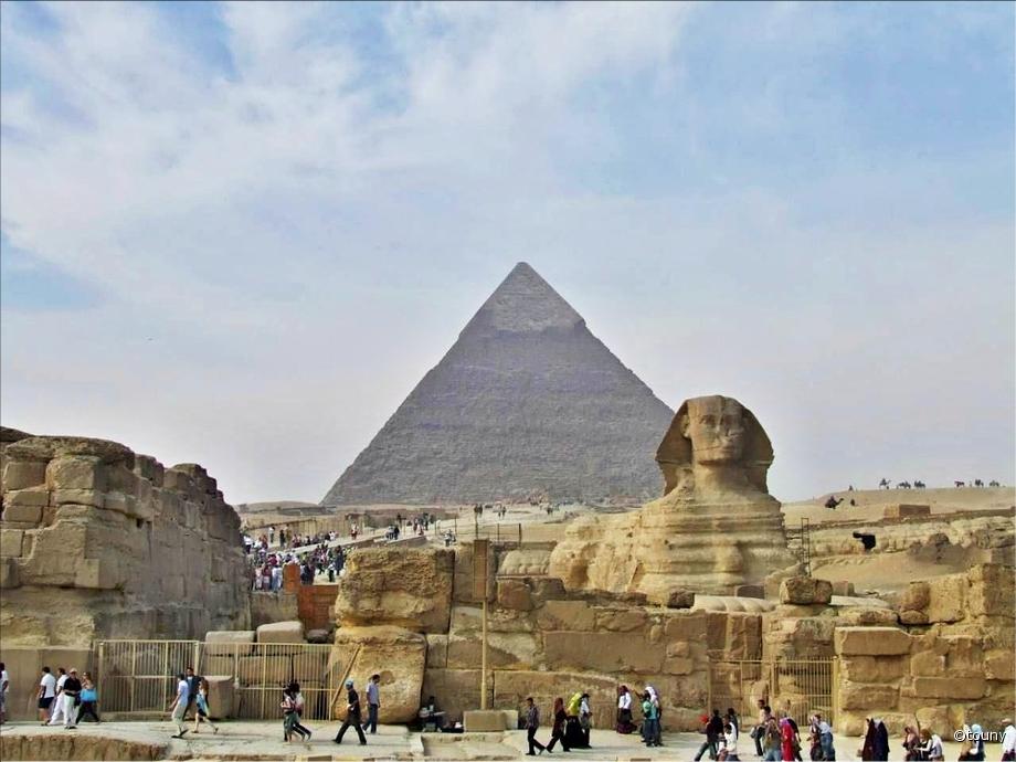 Giseh - Sphinx & pyramide de Khéphren
