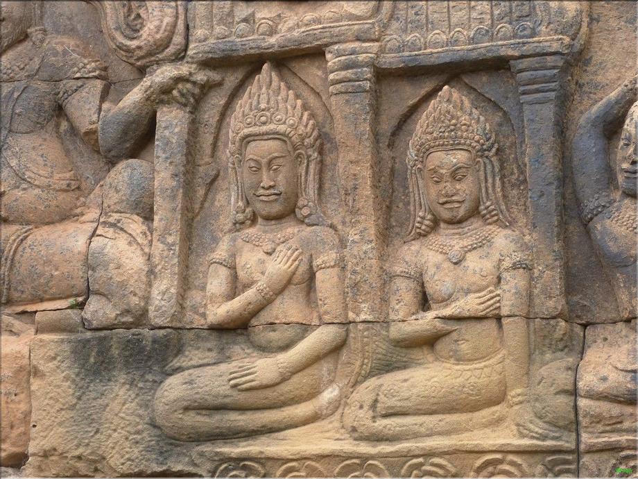 Angkor Thom - enceinte du palais royal - terrasse du roi lépreux