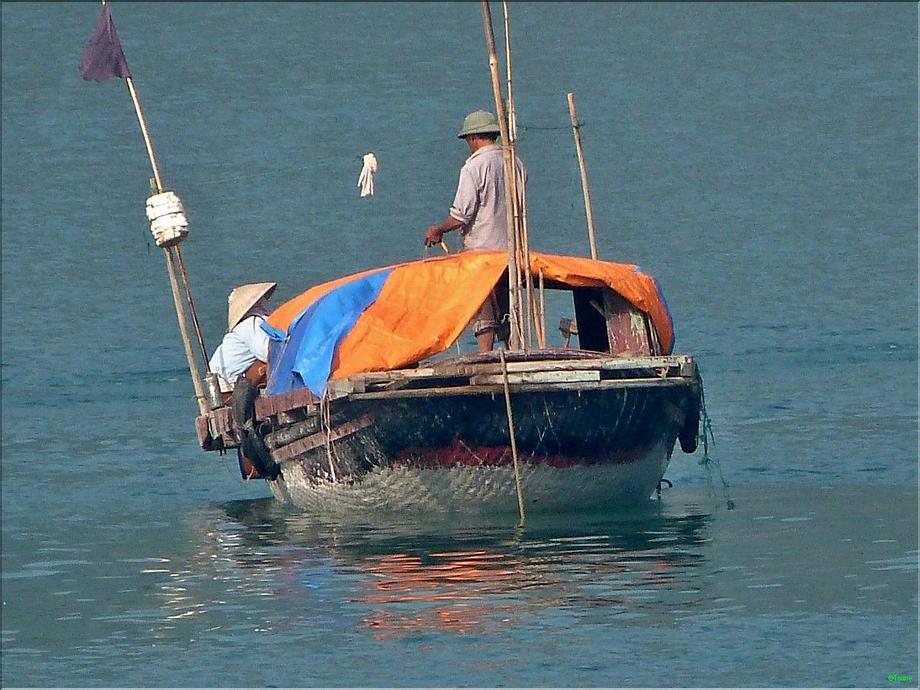 baie de Ha long - pêcheur